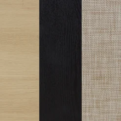 Large Rattan Credenza Console Table Black (Set of 4)