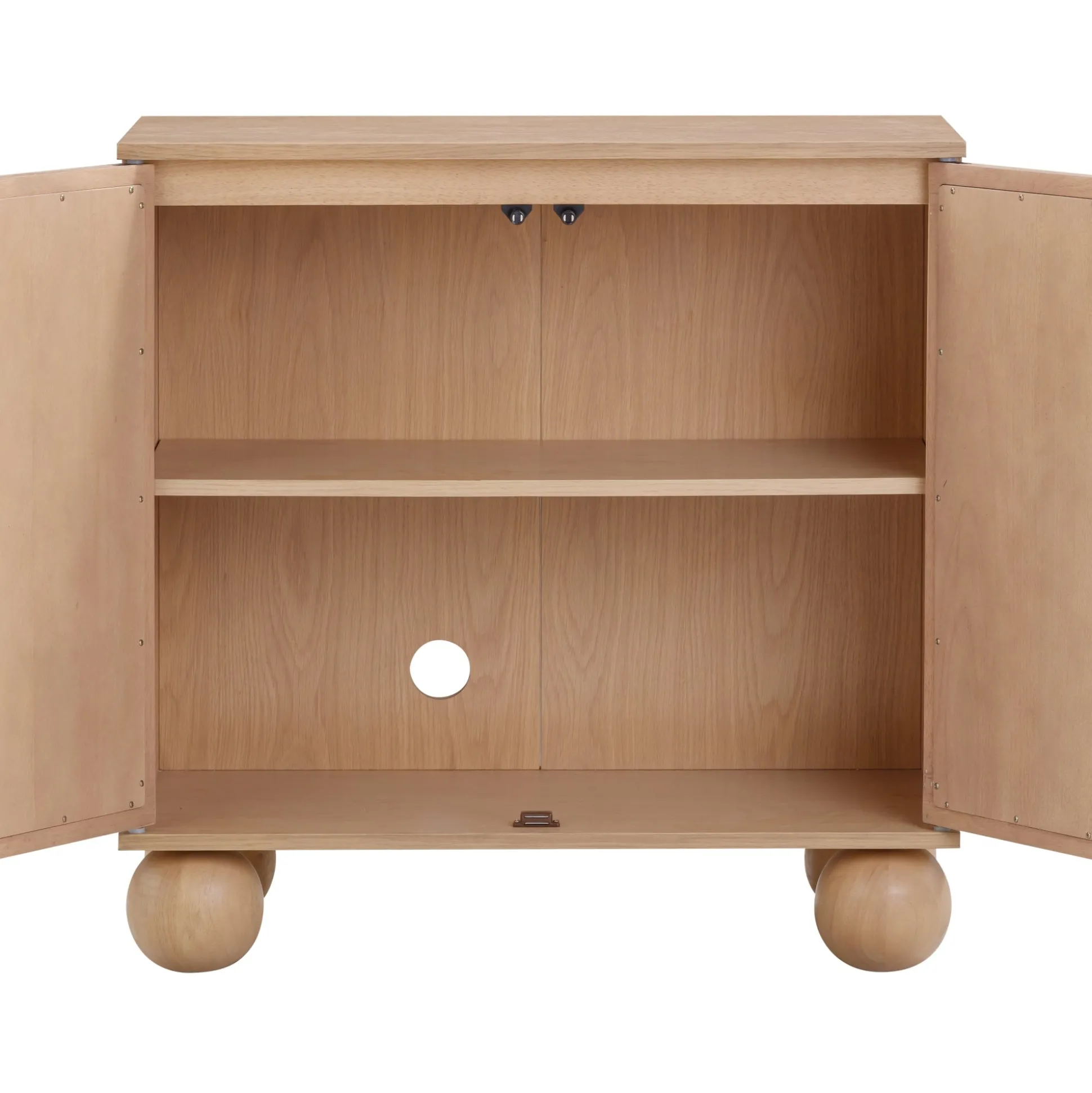 Large Seagrass Arched Storage Cabinet Credenza Raw Oak (Set of 4)