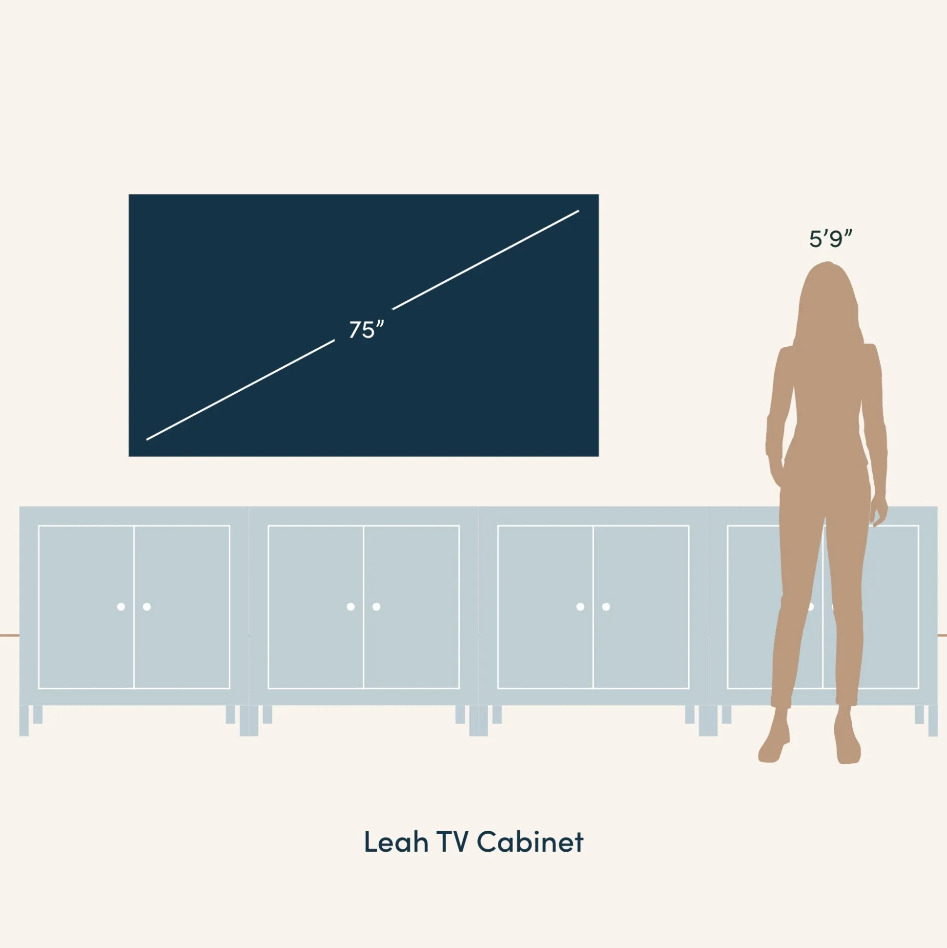 Large Seagrass Arched Storage Cabinet Credenza Raw Oak (Set of 4)