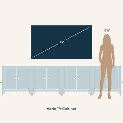 Large Woven Seagrass TV Console Credenza Light Brown (Set of 4)