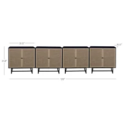 Metal and Rattan TV Stand Console for TVs up to 100