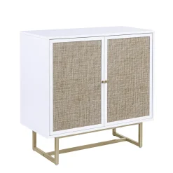 Metal and Rattan TV Stand Console for TVs up to 65