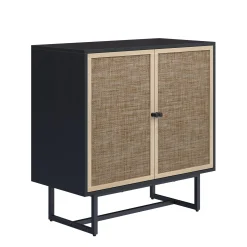 Metal and Rattan TV Stand Console for TVs up to 75