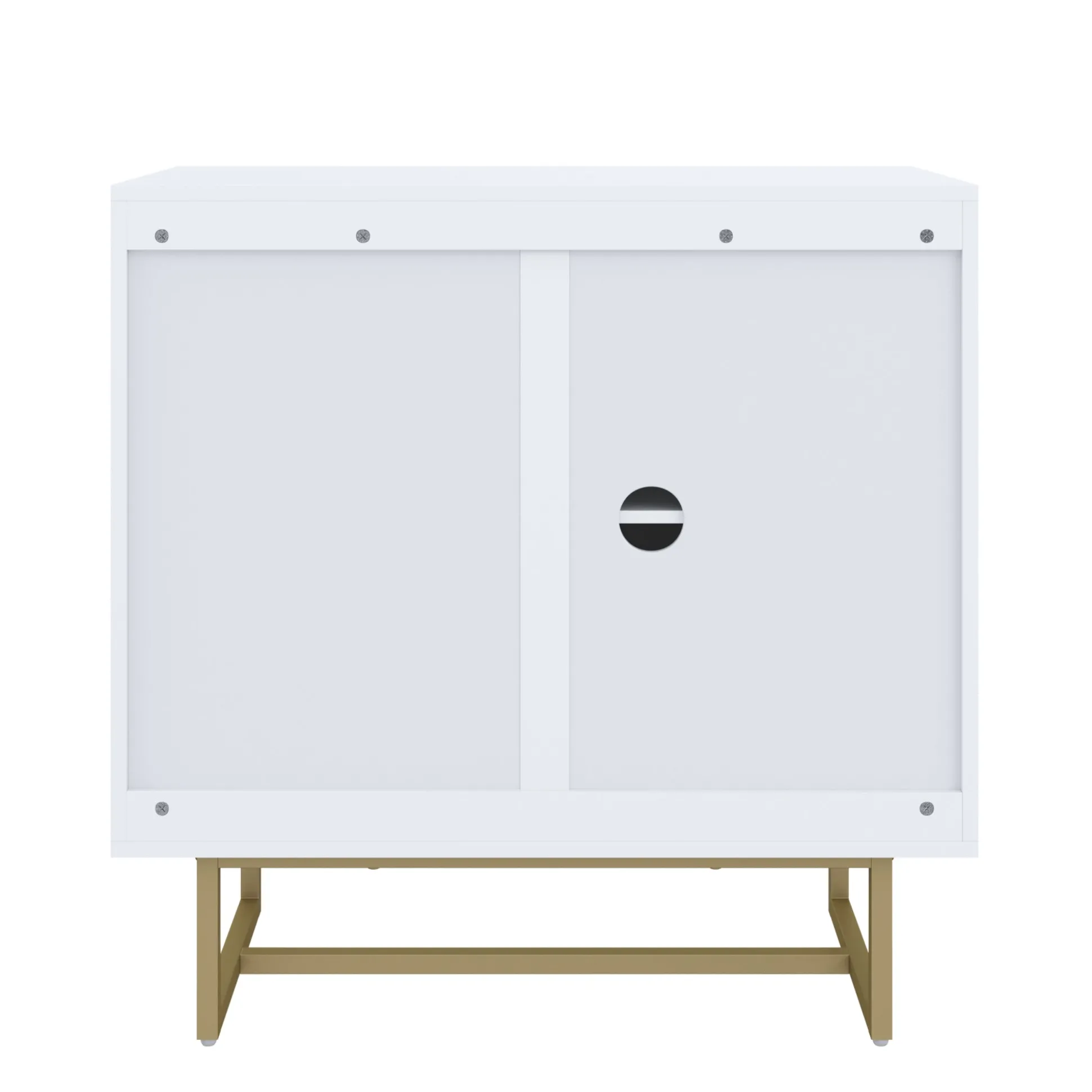 Metal and Rattan TV Stand Console for TVs up to 100" White