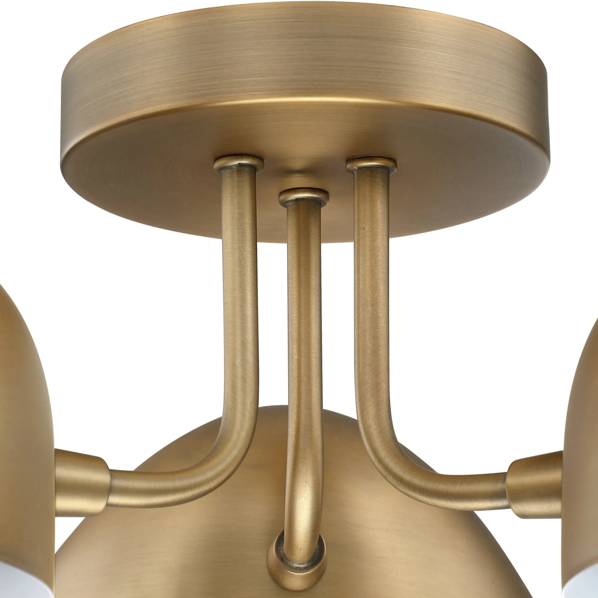 Metal 3-Arm Flush Mount Ceiling Light Brass