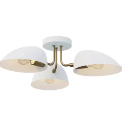 Metal 3-Arm Flush Mount Ceiling Light White (Set of 2)