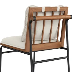 Metal Bar Stool with Cushion and Solid Wood Frame