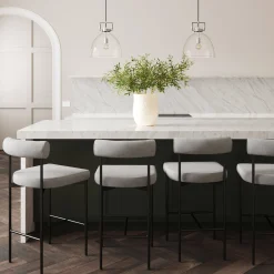 Metal Counter Height Bar Stools Gray (Set of 4)