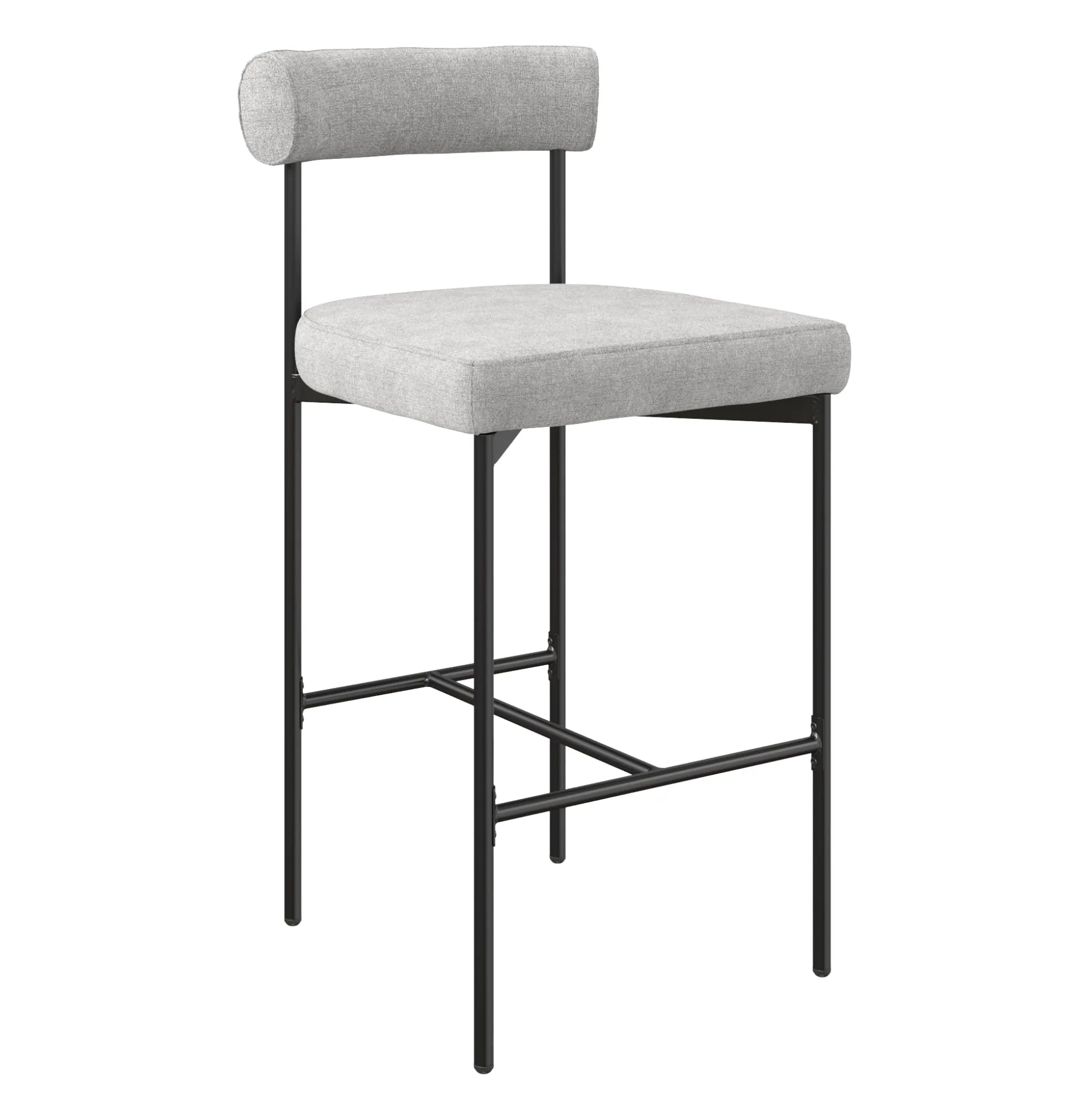 Metal Counter Height Bar Stools Gray (Set of 2)