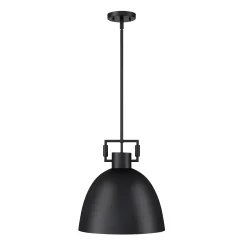Metal Dome Pendant Lights Black (Set of 2)
