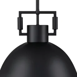 Metal Dome Shade Pendant Ceiling Light Black