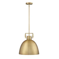 Metal Dome Shade Pendant Ceiling Light Brass