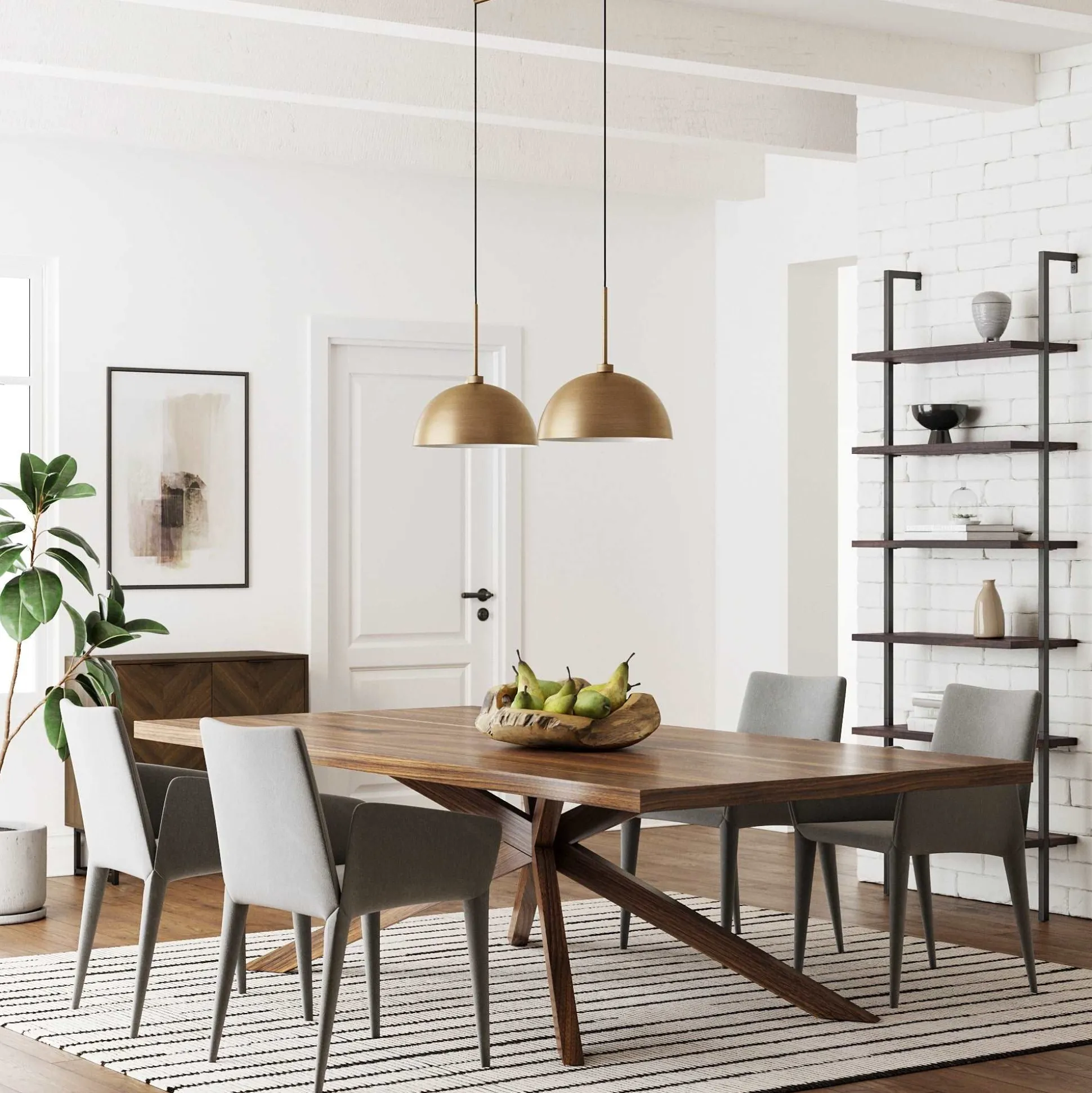 Metal Hanging Ceiling Pendant Light Brass