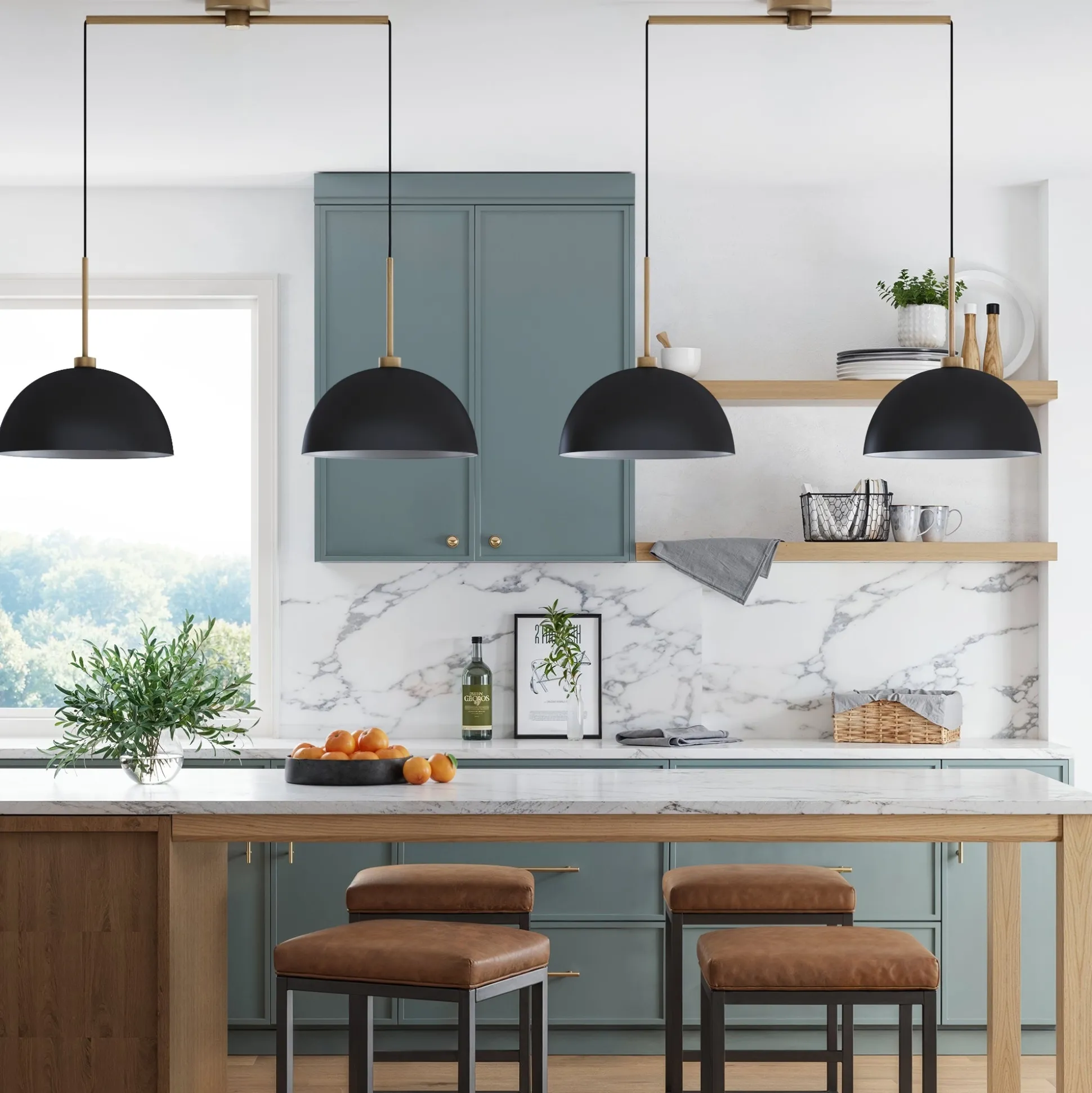 Metal Hanging Ceiling Pendant Light Black