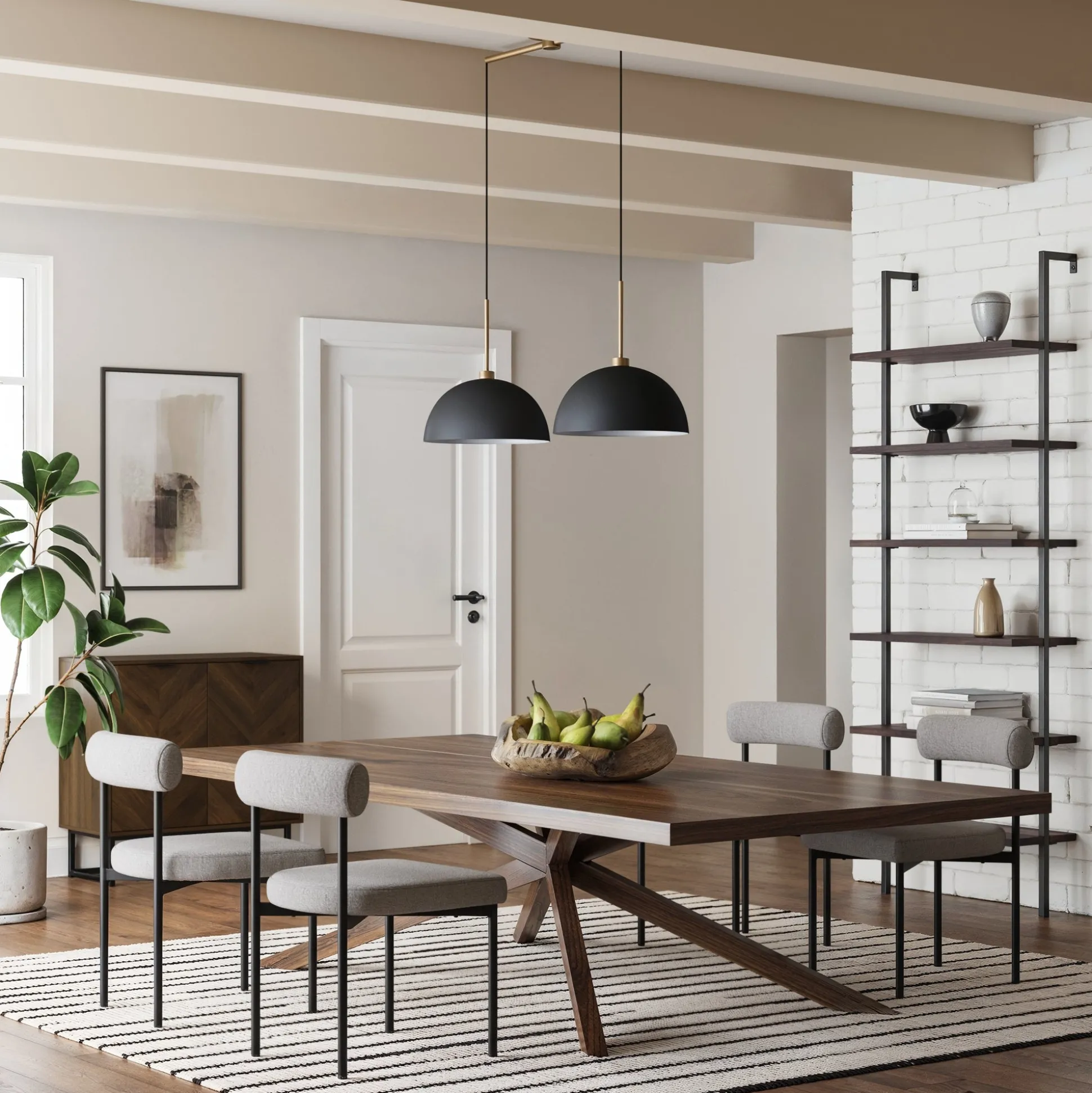 Metal Hanging Ceiling Pendant Light Black