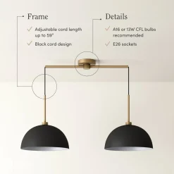 Metal Hanging Ceiling Pendant Light Black