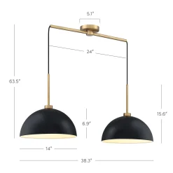 Metal Hanging Ceiling Pendant Light Black