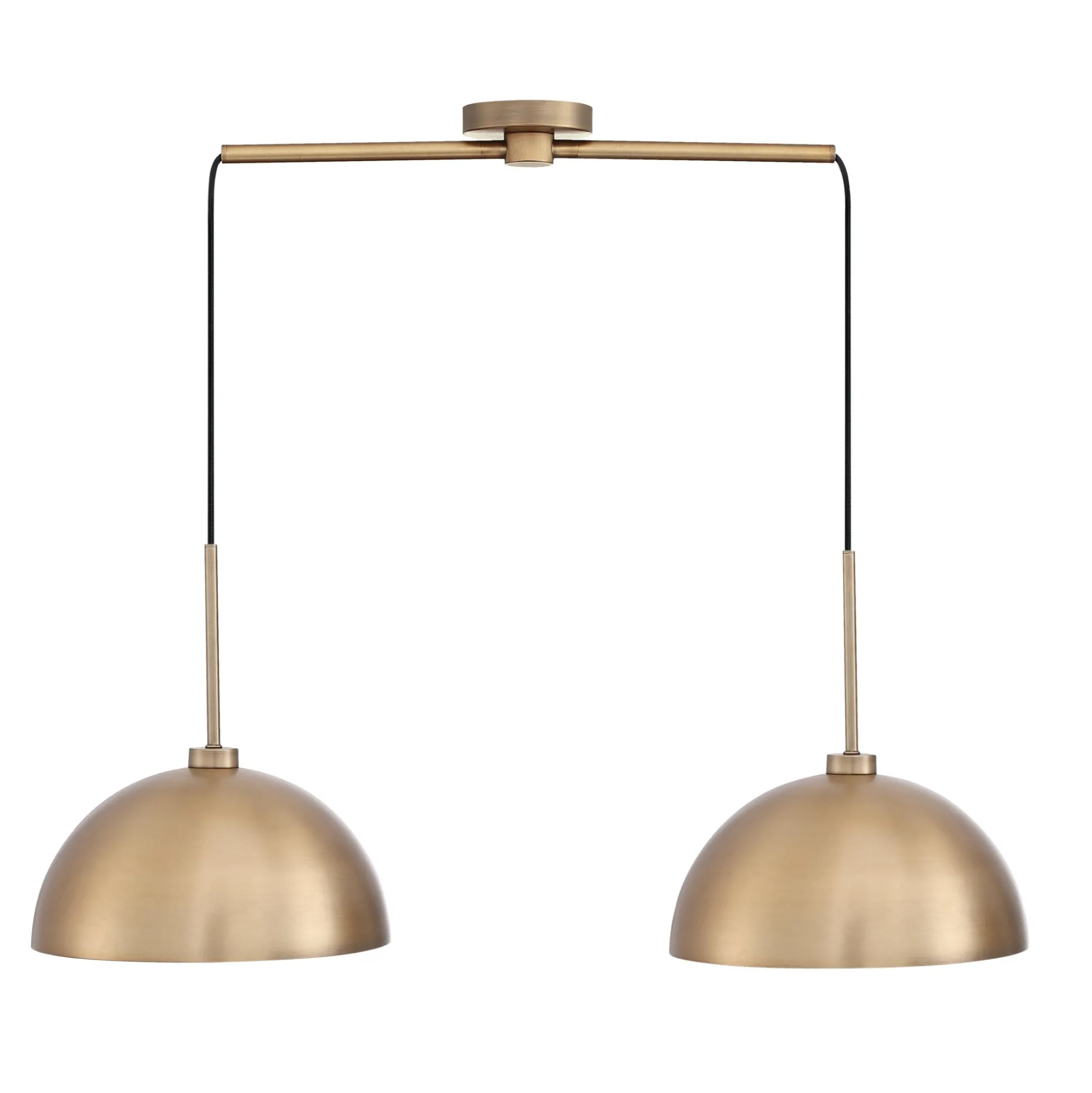 Metal Hanging Pendant Lights Brass (Set of 2)