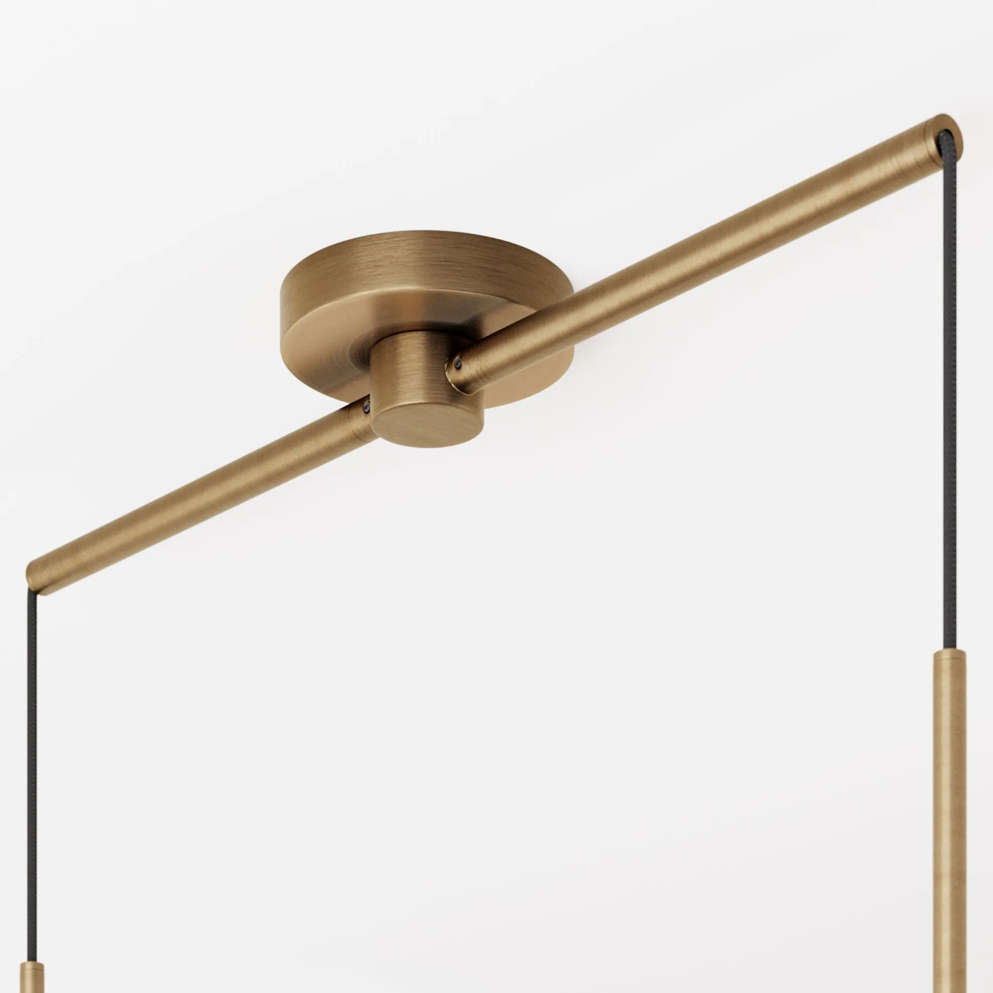Metal Hanging Pendant Lights Brass (Set of 2)
