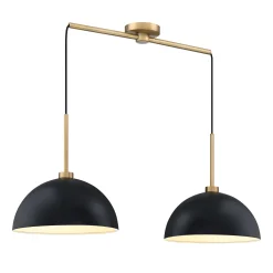 Metal Hanging Pendant Lights Black (Set of 2)