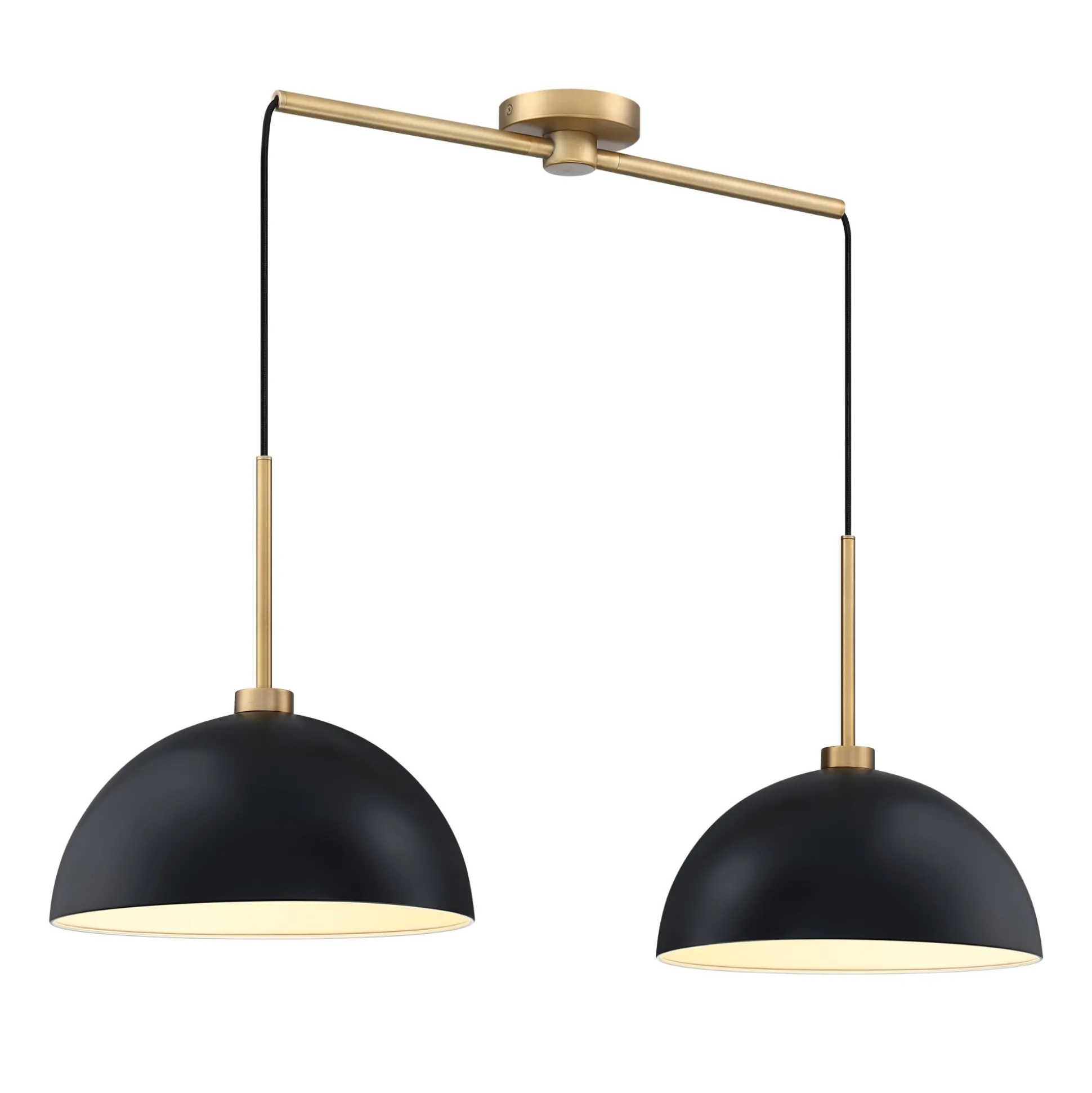 Metal Hanging Pendant Lights Black (Set of 2)