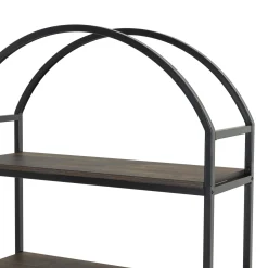 Metal 5-Shelf Arched Bookshelves Black (Set of 4)