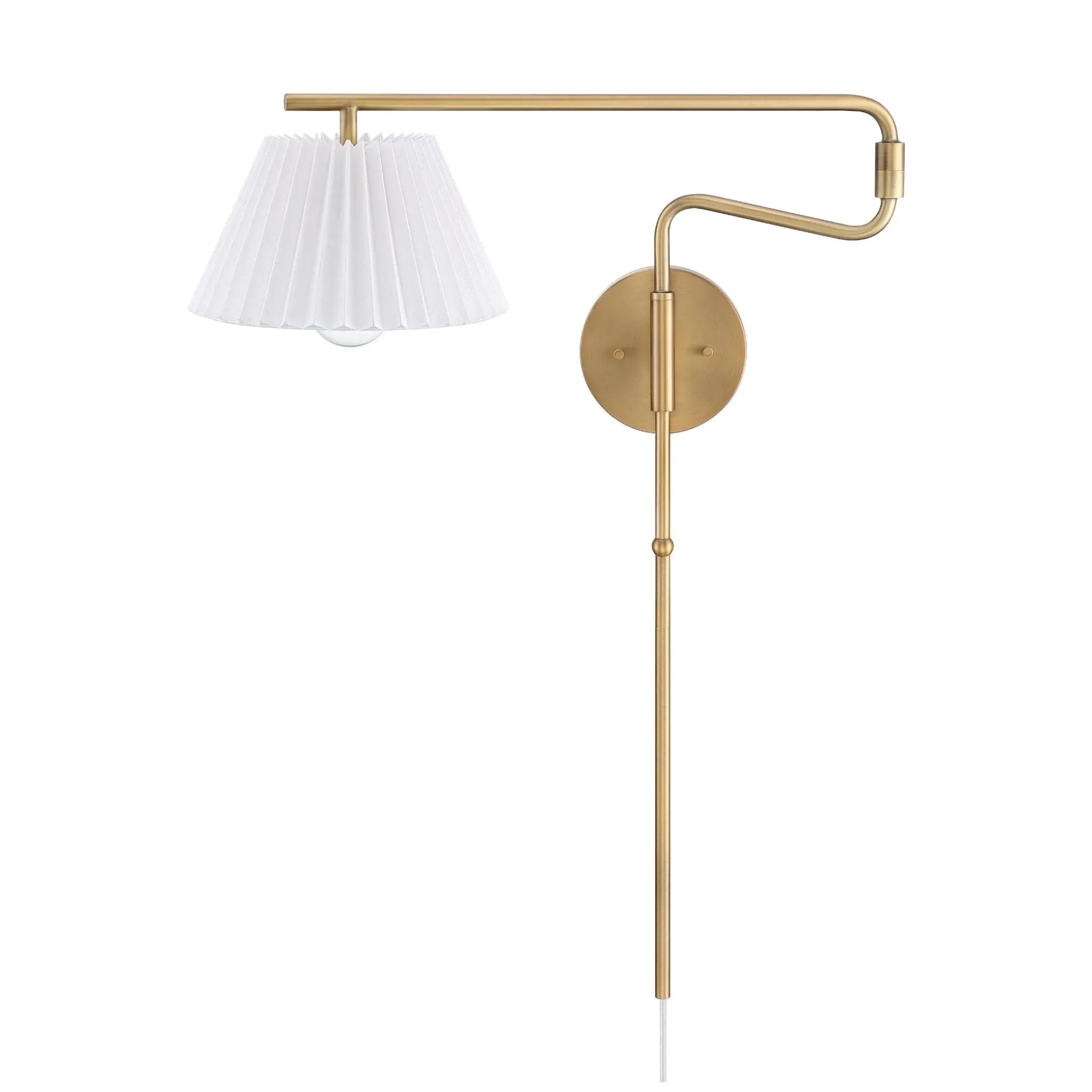 Metal Swing Arm Wall Lights Brass (Set of 2)