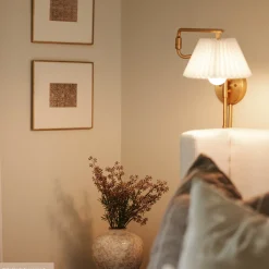 Metal Swing Arm Wall Lights Brass (Set of 2)