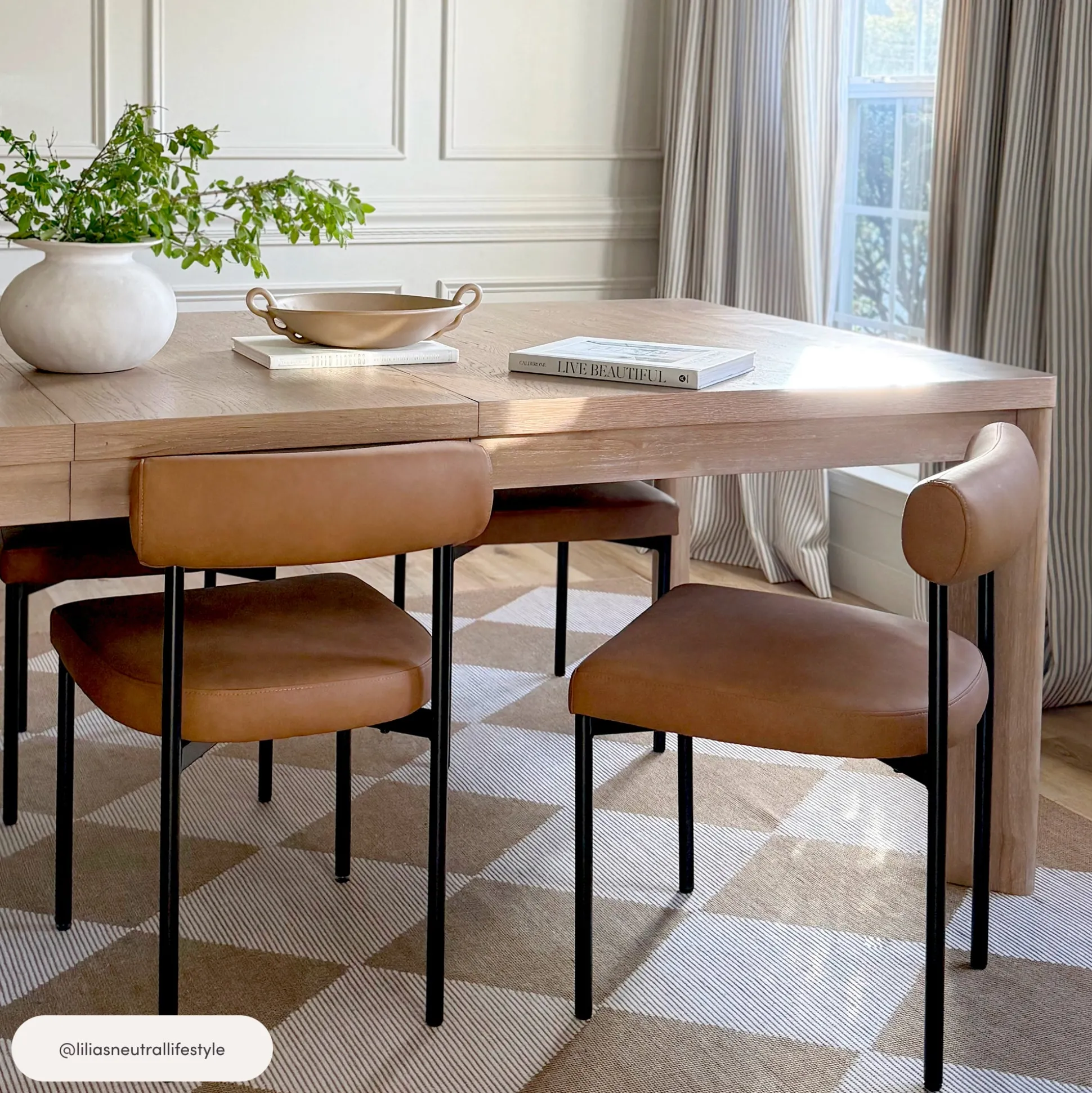 Metal Upholstered Modern Dining Chair Light Brown