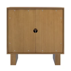 Mid Century Bar Cabinet Credenza with Sculpted Doors Light Brown (Set of 3)