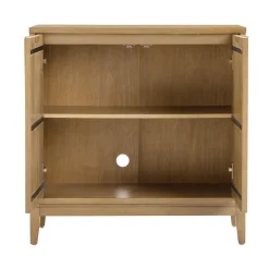 Mid-Century Entertainment Center Light Brown (2 Cabinets)