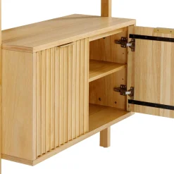 Mid-Century Entertainment Center Warm Pine (3 Cabinets)
