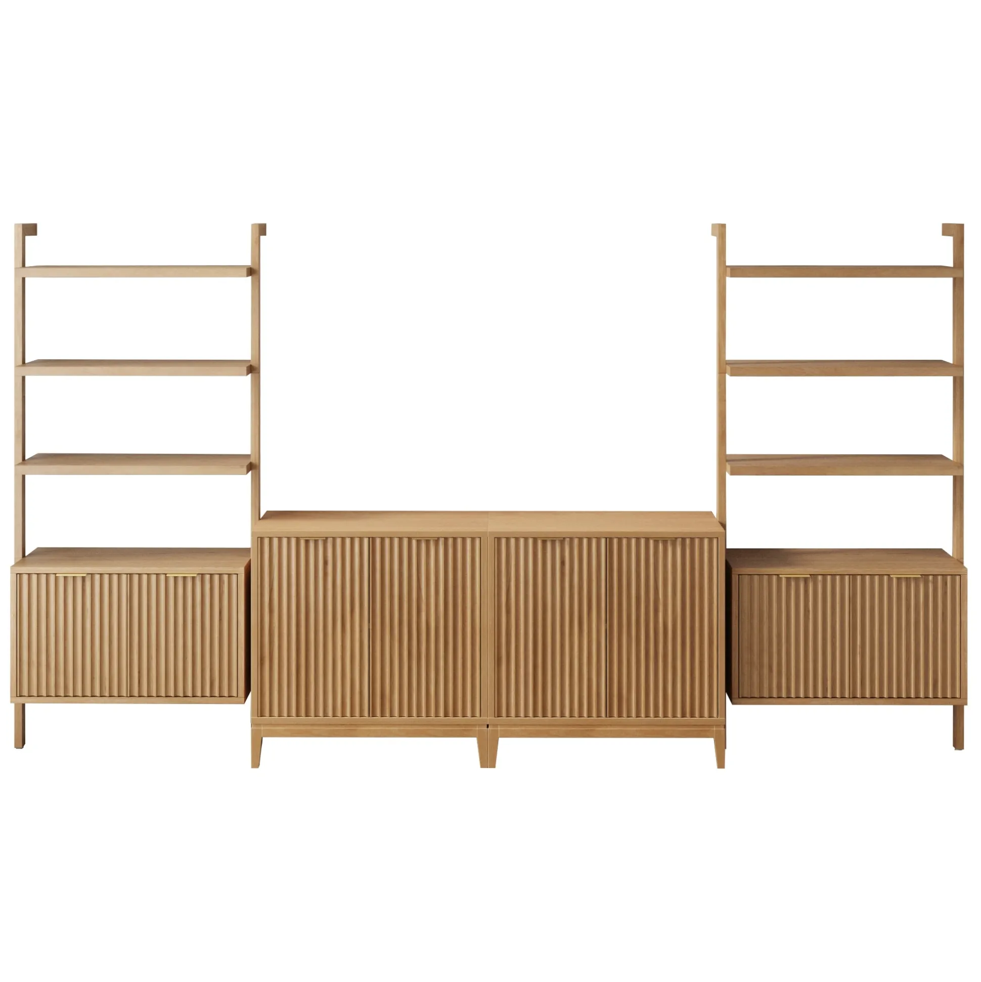 Mid-Century Entertainment Center Warm Pine (2 Cabinets)