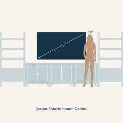 Mid-Century Entertainment Center Light Brown (3 Cabinets)