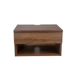 Mid-Century Floating Drawer Nightstand Walnut