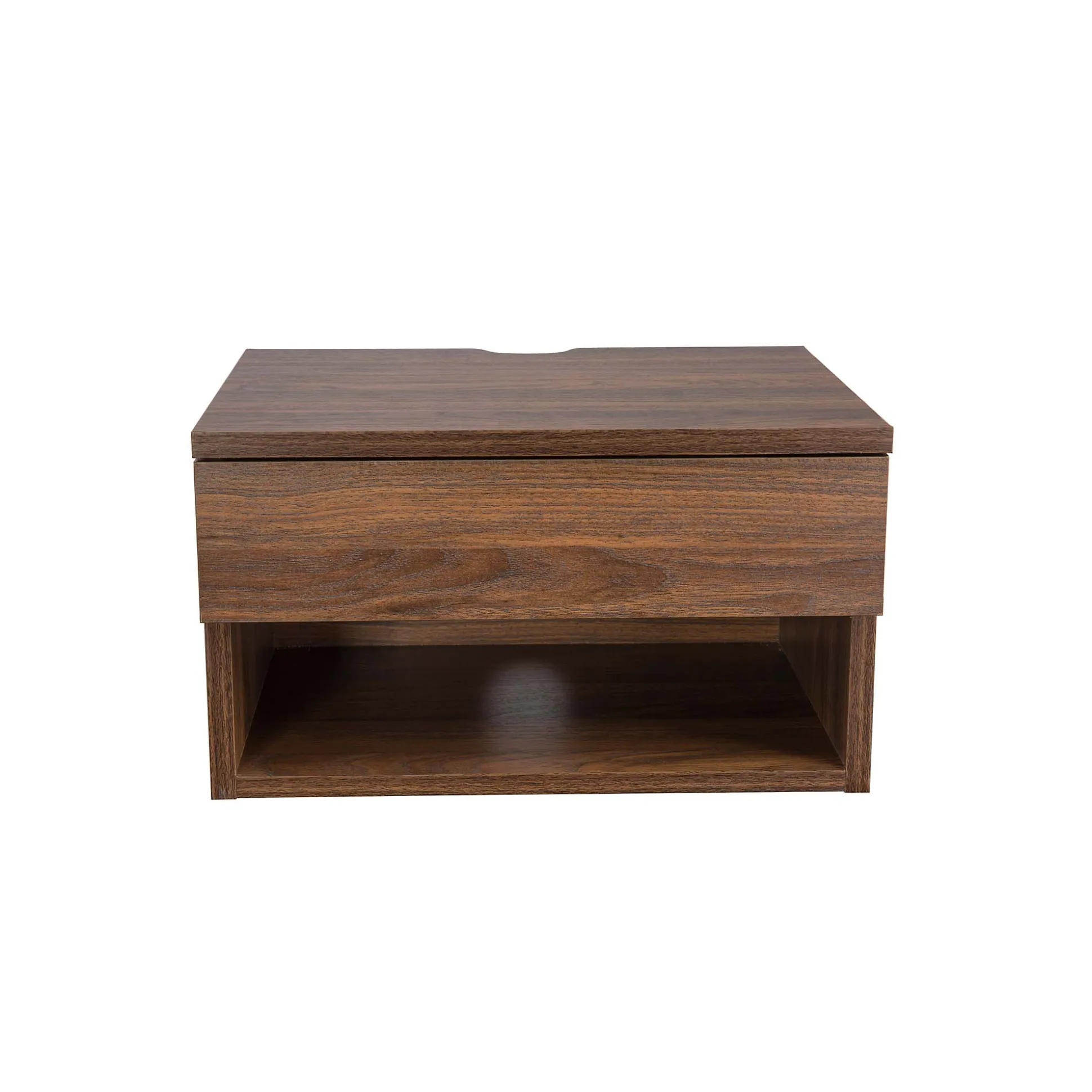 Mid-Century Floating Drawer Nightstand Walnut