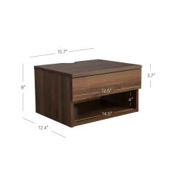Mid-Century Floating Nightstands Walnut (Set of 2)