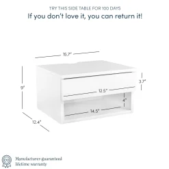 Mid-Century Floating Nightstands White (Set of 2)
