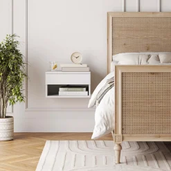 Mid-Century Floating Nightstands White (Set of 2)