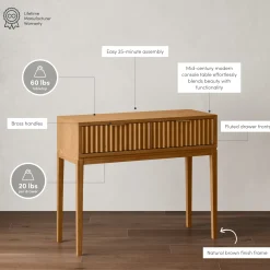 Mid-Century Fluted Console Tables (Set of 2)