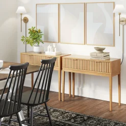 Mid-Century Fluted Console Tables (Set of 2)