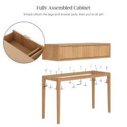 Mid-Century Fluted Console Tables (Set of 2)