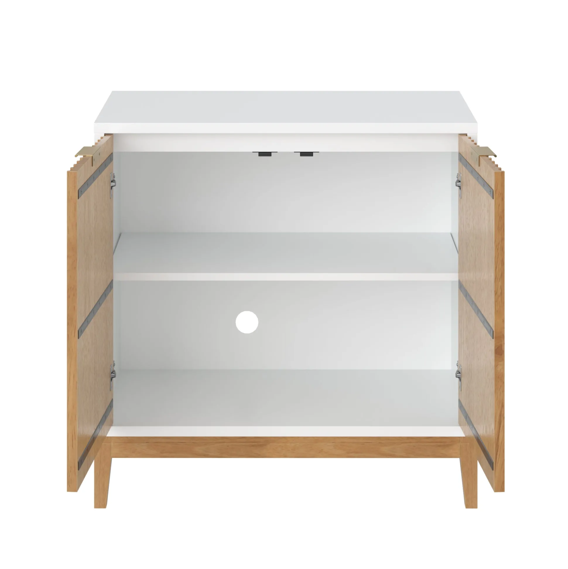 Mid-Century Fluted for TVs up to 100" Console White