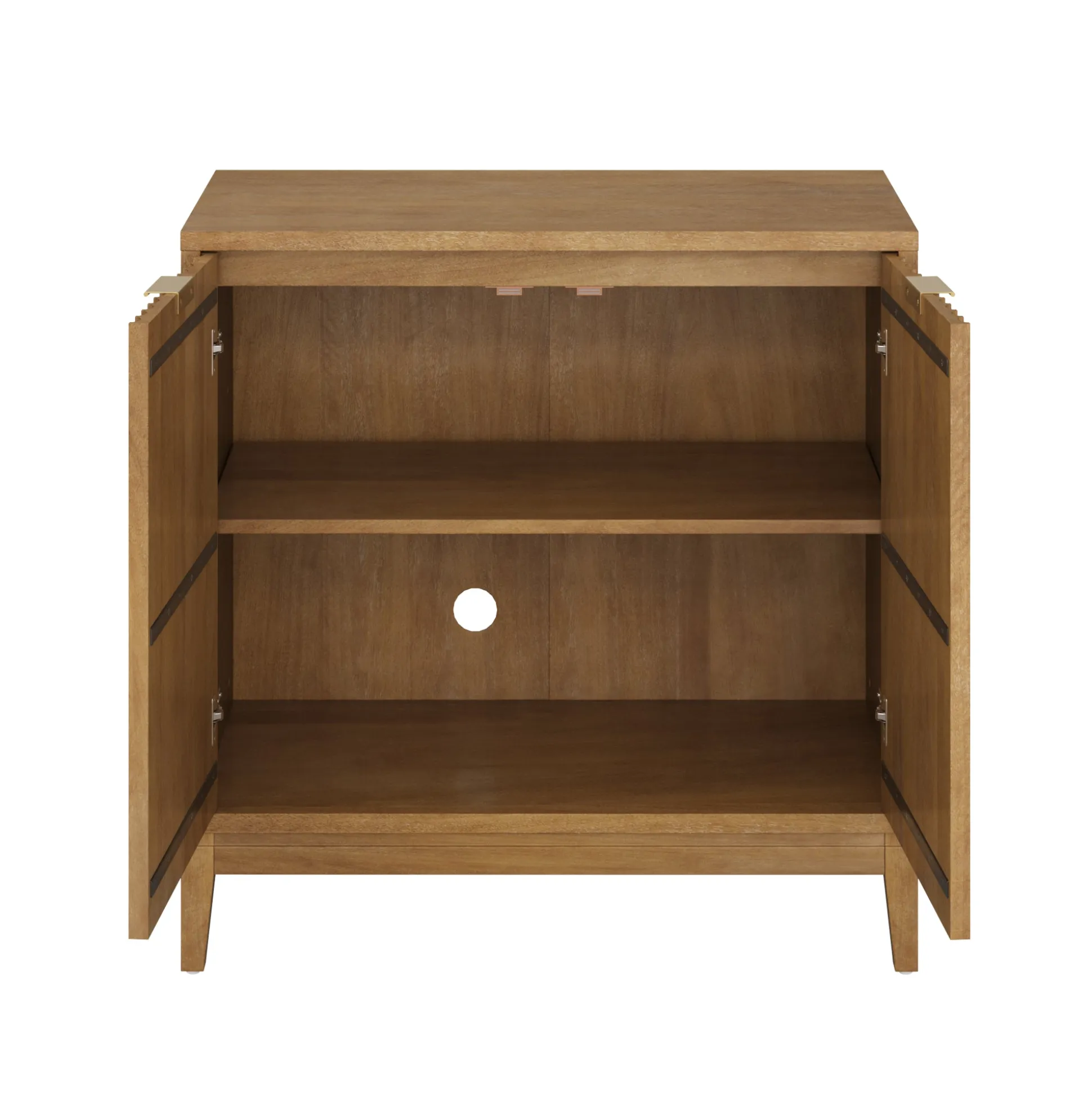 Mid-Century Fluted TV Console for TVs up to 75" Light Brown