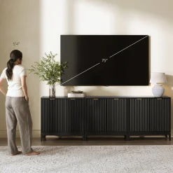 Mid-Century Fluted TV Console for TVs up to 75