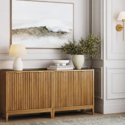 Mid-Century Fluted TV Console for TVs up to 65