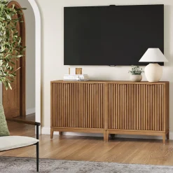 Mid-Century Fluted TV Console for TVs up to 65