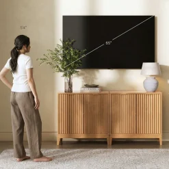 Mid-Century Fluted TV Console for TVs up to 65