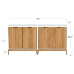 Mid-Century Fluted TV Console for TVs up to 65