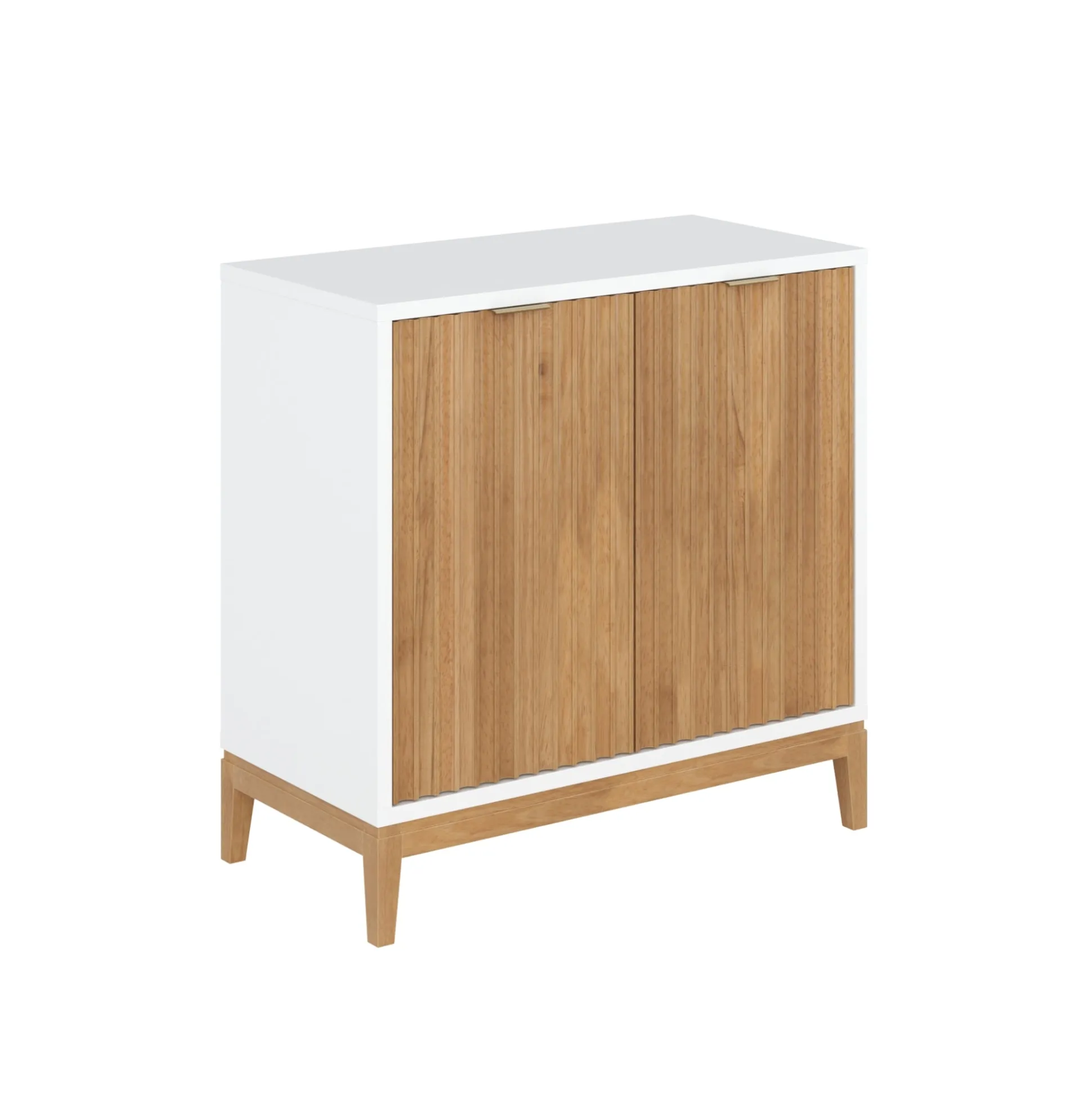 Mid-Century Fluted TV Console for TVs up to 65" White